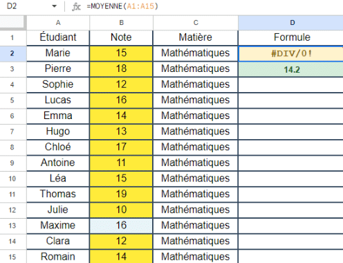 Calculer une moyenne sur Excel : Formules et exemples