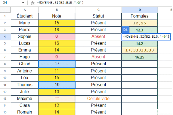 Calculer une moyenne sur Excel : Formules et exemples