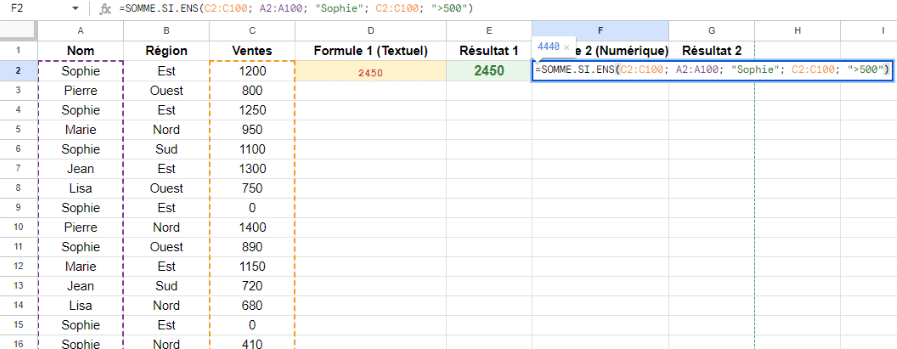 Fonction SOMME SI ENS sur Excel : Utilisation et Exemple