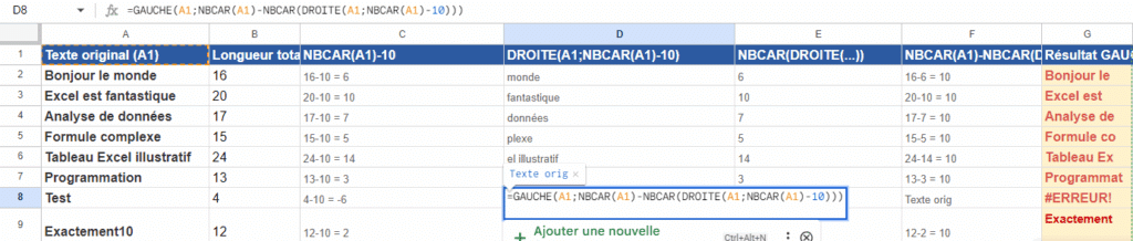 Fonction Nbcar sur Excel : Utilisation et exemple